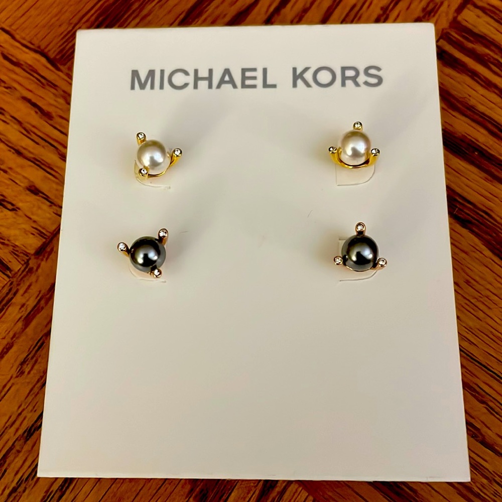 Michael Kors Modern Pearl Studs - 2 pairs